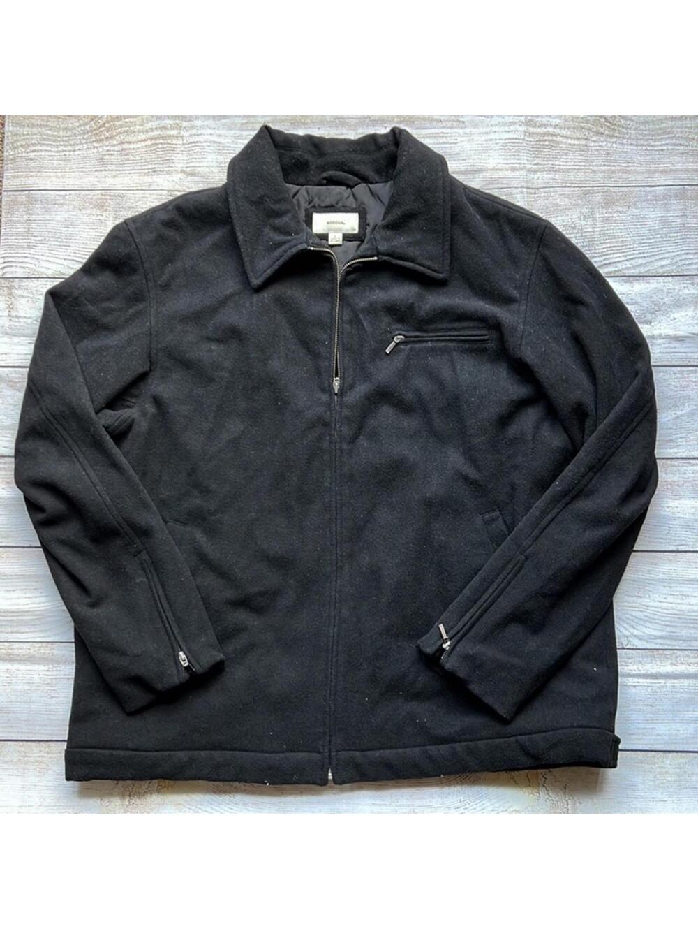 🖤 Merona Jacket Small Black Full Zip Up, Lined, Pockets Inside/Out, Mid Length